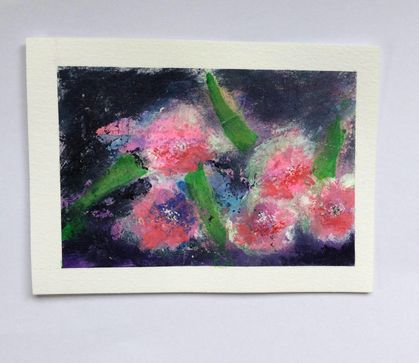 Abstract botanical original painting on paper - New Zealand artist - Marie Pickering